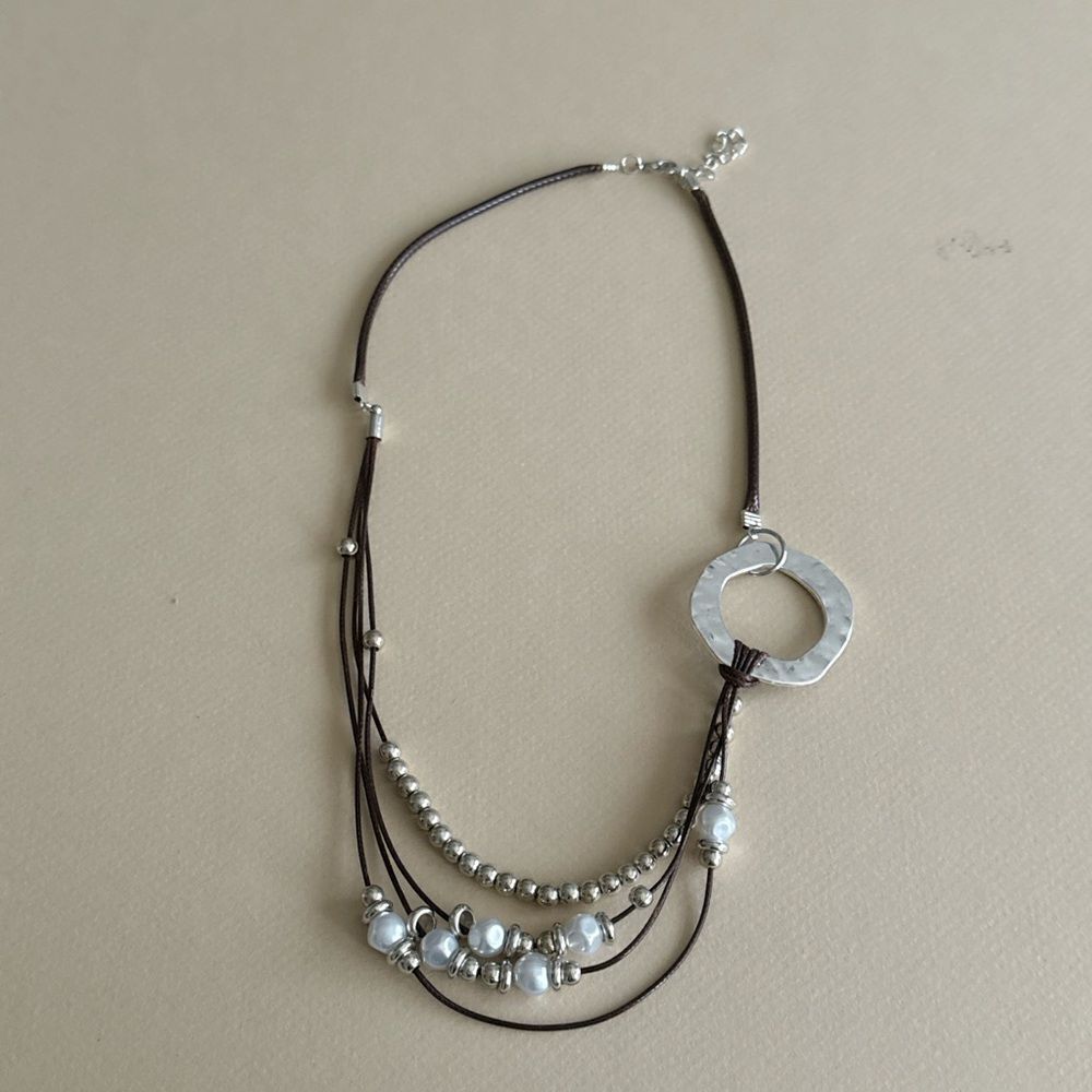 Boho Brown Necklace N1861 - Picture 2 of 4